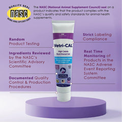 Vetri-CAL tube dispensing shows mess-free daily supplementation.