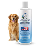 VetriMAX Command shampoo bottle close-up showing medicated formula for itchy skin relief