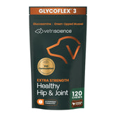 VetriScience Extra Strength Hip & Joint chews bottle for daily mobility support.
