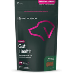 VetriScience Gut Health Chews bottle with duck flavor for daily digestion support