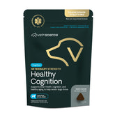 VetriScience Healthy Cognition Chews bottle supports cognitive function in aging dogs.
