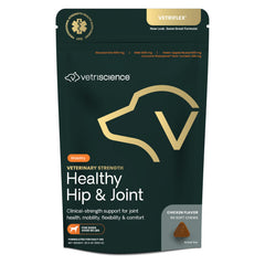 VetriScience Healthy Hip & Joint chews bottle front for large dogs mobility support