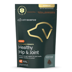 VetriScience Healthy Hip & Joint chews bottle supports flexible movement for dogs.