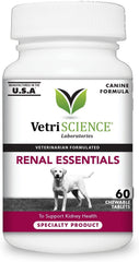 VetriScience Kidney Health dog chew bottle for daily renal support and easy administration.