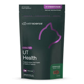 VetriScience UT Health Chews bottle on counter supports urinary tract health in cats.