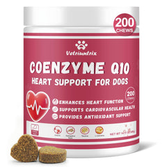 Vetriuntrix Heart Support chews in bottle for easy daily dosing.