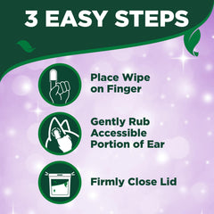 Vet's Best Ear Relief Finger Wipes feature natural ingredients like witch hazel, aloe vera, tea tree oil