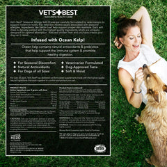Vet’s Best soft chews for dogs, naturally flavored for easy daily administration and ongoing allergy relief.