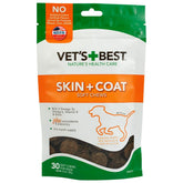Vet's Best Skin & Coat soft chews bottle close-up for daily skin support.