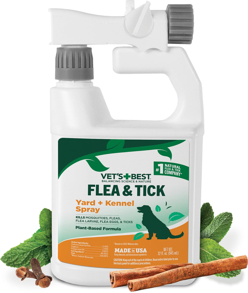 Vet's Best Yard and Kennel Spray bottle for outdoor flea and tick protection.
