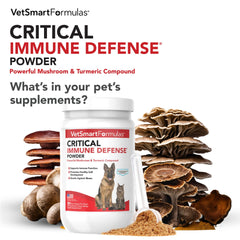 VetSmart Formulas critical immune defense bottle pour illustrates easy daily dosing