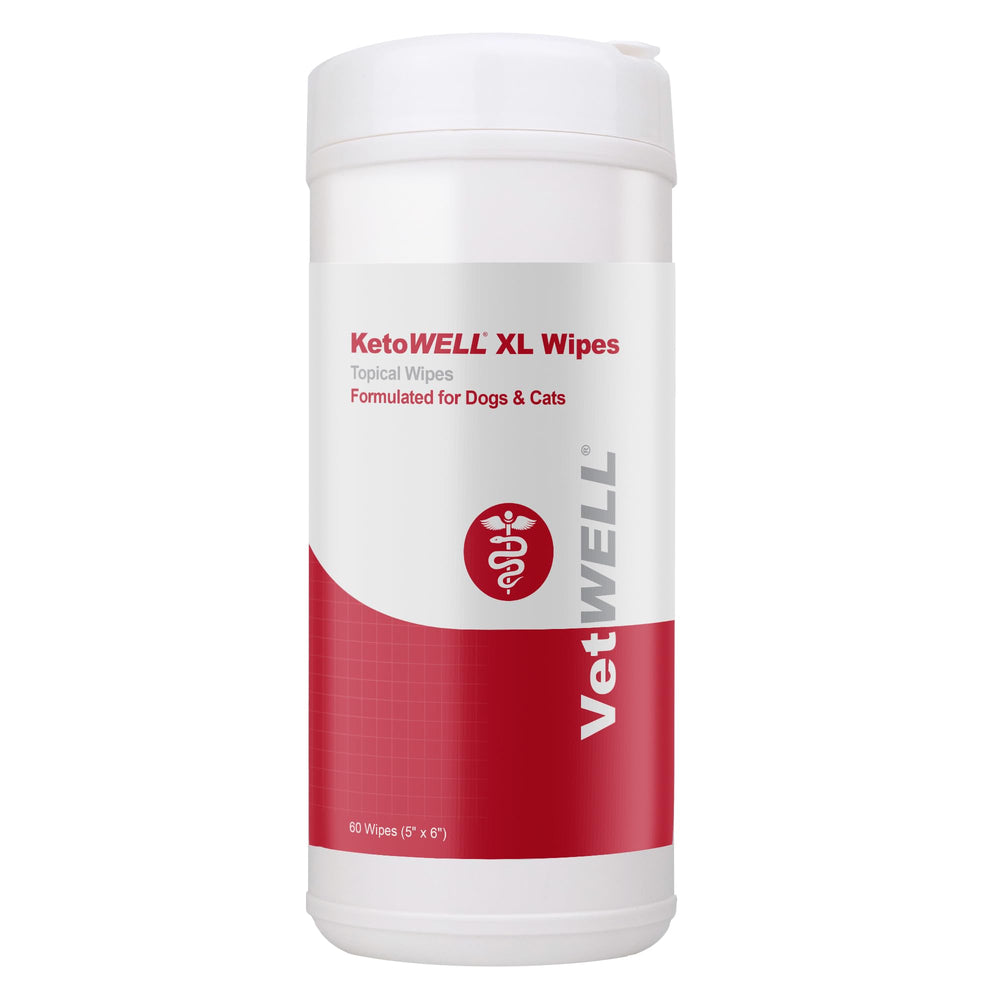 VetWELL KetoWELL XL wipes pack ready for on-the-go pet cleansing.