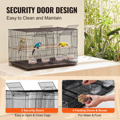 VEVOR 30-inch flight bird cage divider setup demonstrates two independent living spaces.