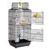 VEVOR 41-inch open-top bird cage front view for easy interaction and cleaning.