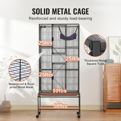 VEVOR cage frame is powder-coated for rust resistance and longevity.