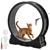 VEVOR cat exercise wheel with wooden frame supports large cats up to 28 lbs.
