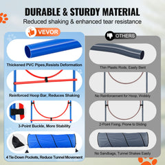 VEVOR Dog agility tunnel for durable outdoor training sessions