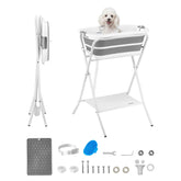 VEVOR dog bath tub elevated stand provides stable grooming height for easier bathing