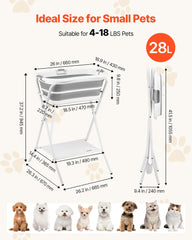 VEVOR dog bath tub folded flat demonstrates space-saving portability for travel
