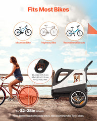 VEVOR dog bike trailer with 100 lb capacity for larger dogs.
