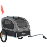 VEVOR dog bike trailer front view with door and ventilation.