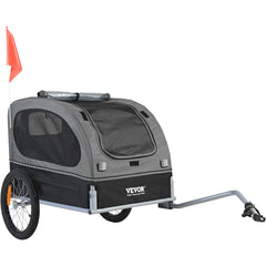 VEVOR dog bike trailer front view with door and ventilation.