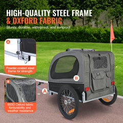 VEVOR dog bike trailer interior cabin with space for a dog.