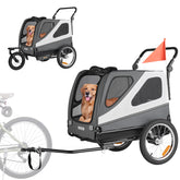 VEVOR dog bike trailer two-in-one design for bike trips and jogging.
