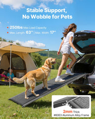 VEVOR dog ramp folding design enables compact storage.