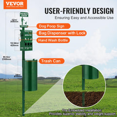 VEVOR dog waste station lockable bag dispenser for secure bag access