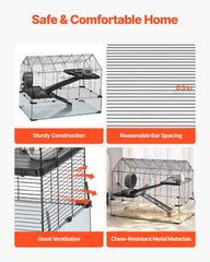 VEVOR hamster cage with transparent panels for clear observation