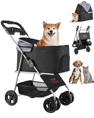 VEVOR Pet Stroller folding mechanism for effortless one-handed collapse