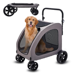 VEVOR Pet Stroller front view with roomy interior for pet comfort on walks