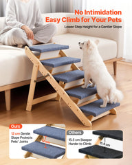 VEVOR Wood Pet Stairs folded flat for compact storage