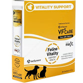 VFCARE Feline Vitality lickable paste tube showing convenient daily immune and coat support.