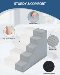 Vfrog dog stairs removable cover with easy zip for cleaning.