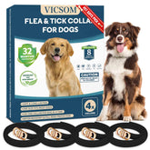 VICSOM 4-pack dog flea collar set offers long-lasting protection.