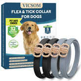 VICSOM 4-pack dog flea and tick collar packaging showcases easy protection on the go.