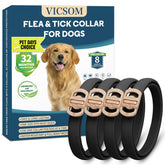 VICSOM flea-tick collar four-pack in black offers extended protection for dogs