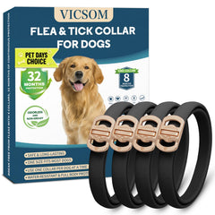 VICSOM flea-tick collar four-pack in black offers extended protection for dogs