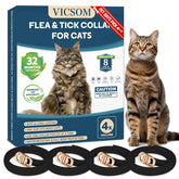 VICSOM four-pack flea collar for cats in packaging signaling value and protection.