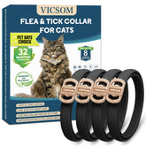 VICSOM cat flea collar 4-pack showing ready-to-use protection for multiple cats