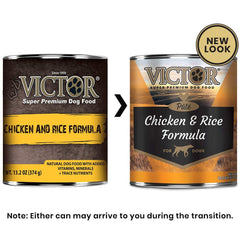 Victor chicken and rice pâté texture close-up, smooth and appetizing.