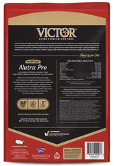 VICTOR Nutra Pro kibble closeup revealing multi-meat formula.