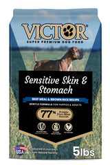VICTOR sensitive skin and stomach beef-brown-rice kibble for dogs.