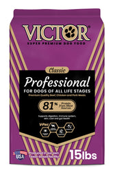 VICTOR Super Premium dog food bag and bowl for daily active dogs