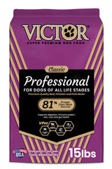 VICTOR Super Premium dog food bag and bowl for daily active dogs
