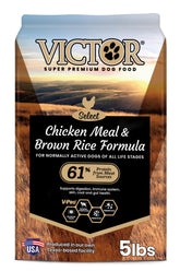 VICTOR Super Premium dog food bag front showing the chicken meal formula for all life stages