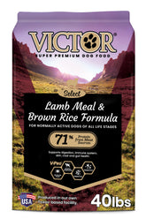 VICTOR Lamb Meal & Brown Rice dog food bag showing premium protein and glutenβfree formula