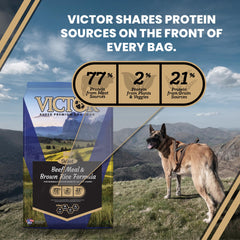 VICTOR VPRO blend infographic illustrating immune and coat support nutrition.
